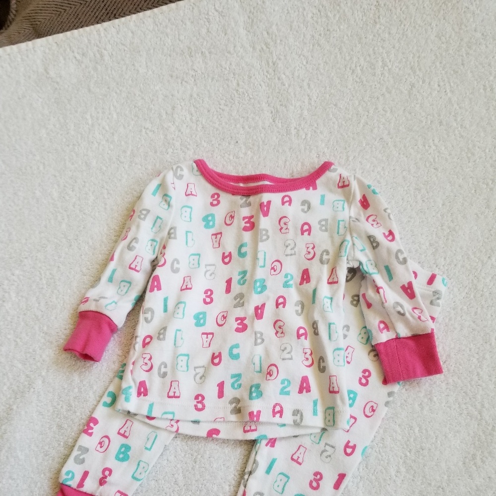 ABC 123 Pajama Set Baby Girl 9 Months